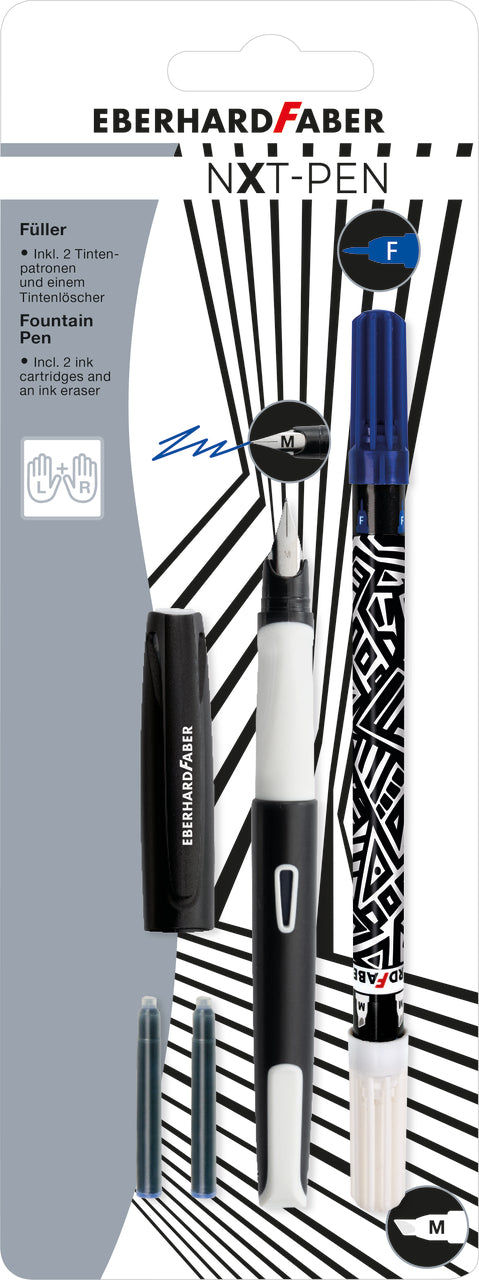 BLISTER STILOU SCOLAR NXT ALB-NEGRU + 2 CARTUSE CERNEALA + PIC EBERHARD FABER BLISTER STILOU SCOLAR NXT ALB-NEGRU + 2 CARTUSE CERNEALA + PIC EBERHARD FABER